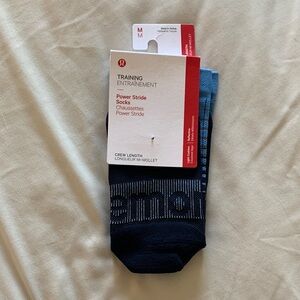 lululemon athletica Men's Power Stride Crew Socks - Navy & Light Blue
